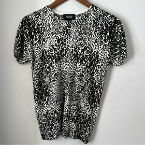 Lou Lou Pullover Knit Sweater Animal Print Womens Size Large